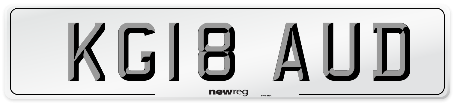 KG18 AUD Number Plate from New Reg